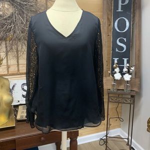 NWT Sequined Arm Top
